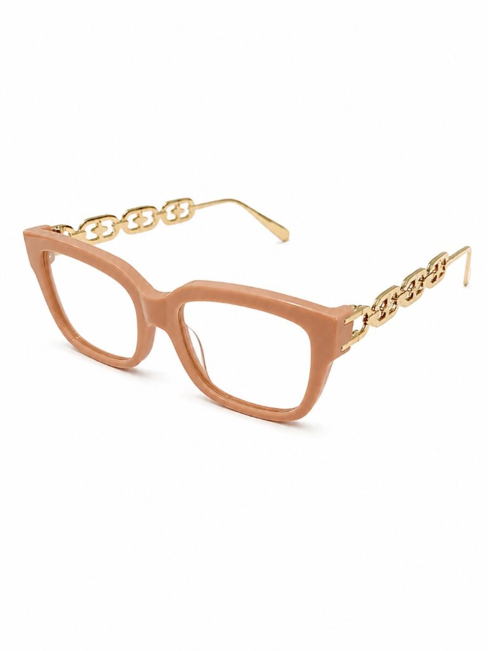 Dusty Rose and Gold Chain Link Eyeglass Frames 55-18-143